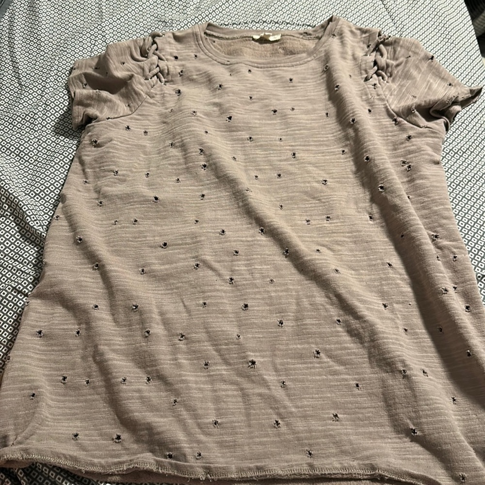 Light brown distressed shirt